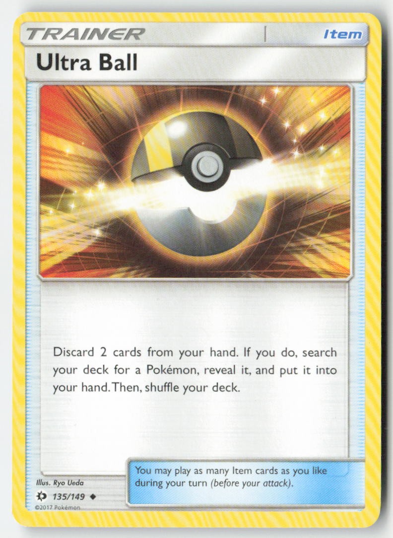 Ultra Ball 135/149 Regular Sun & Moon Moderately Played, Front