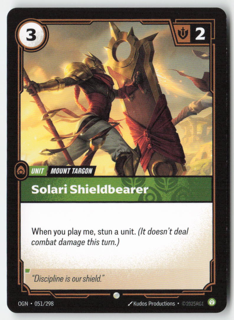 Solari Shieldbearer #051/298 - Origins - Riftbound - Common - Lightly Played