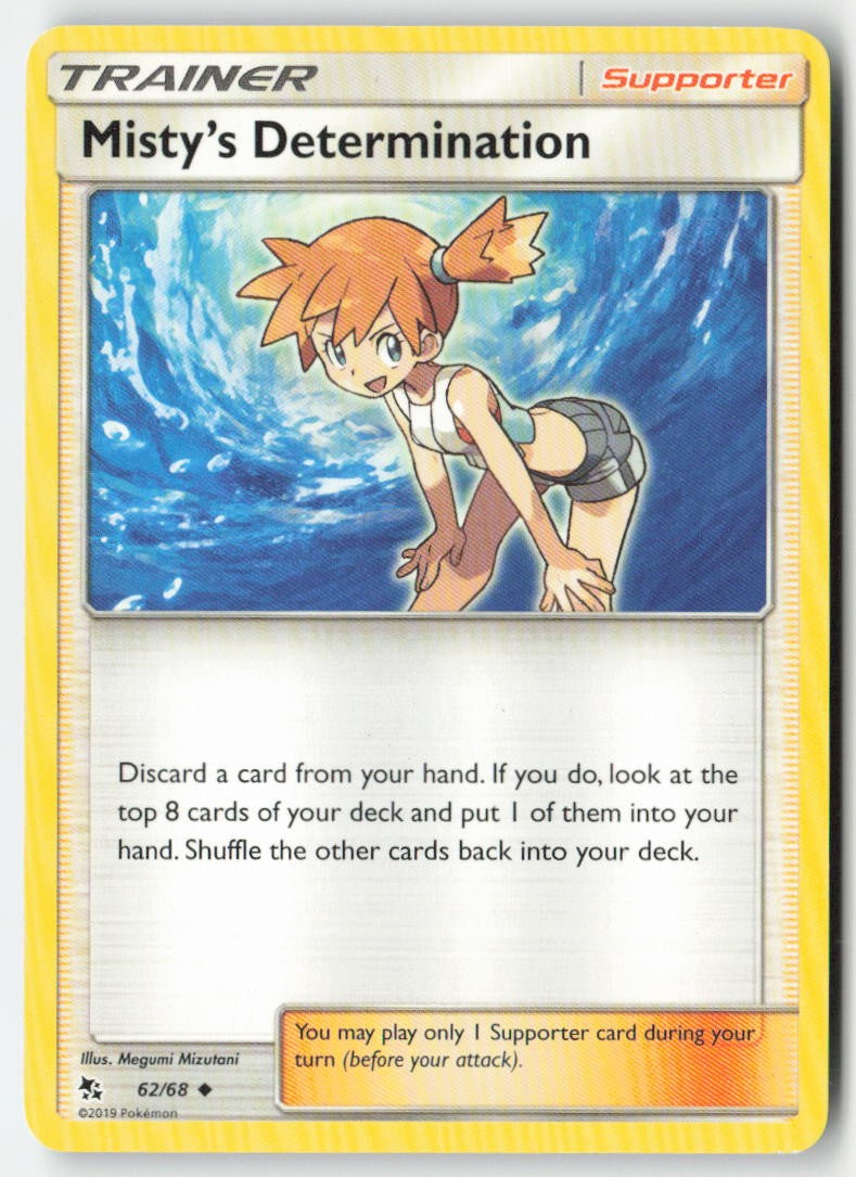 Misty’s Determination 62/68 Regular Hidden Fates Moderately Played, Front