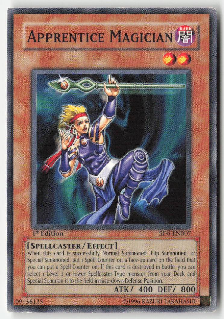 Apprentice Magician SD6-EN007 1st Edition Common Moderately Played