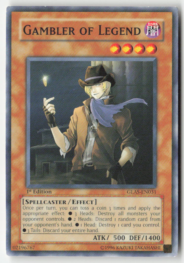 Gambler of Legend GLAS-EN031 1st Edition Common Moderately Played, Front