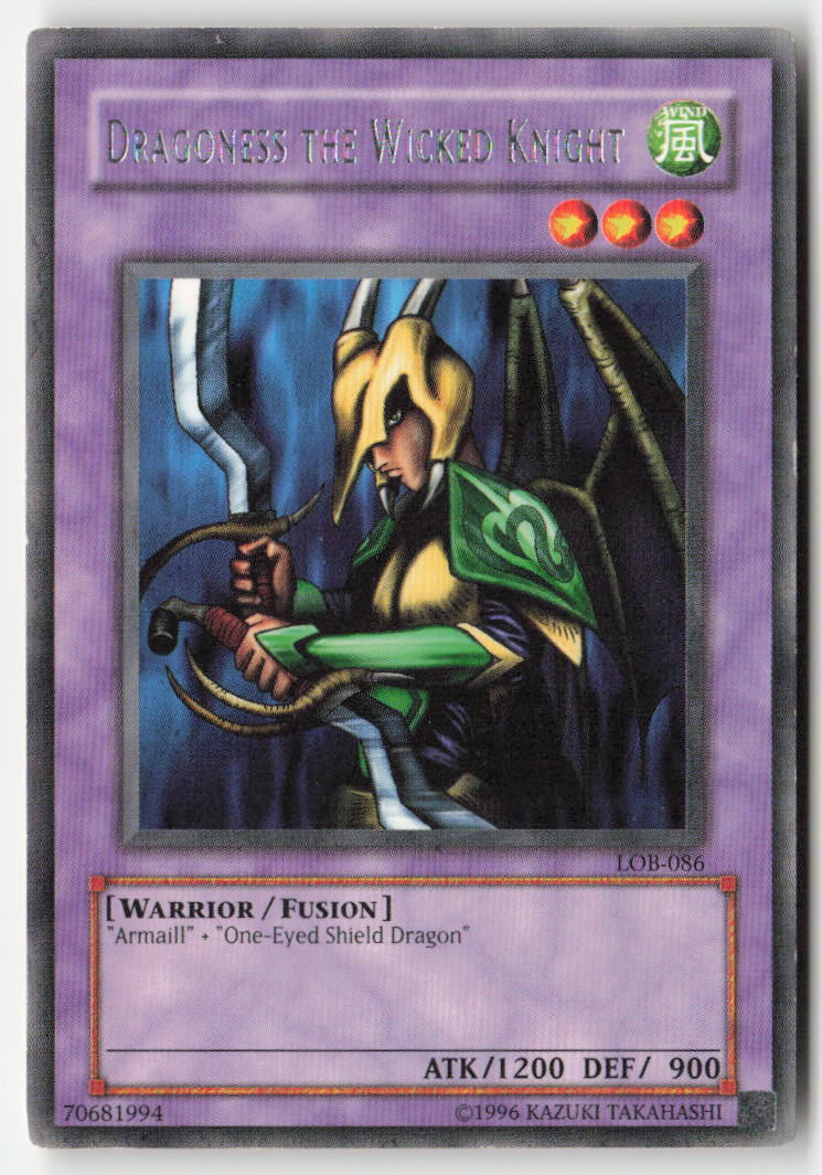Dragoness the Wicked Knight LOB-086 Unlimited Rare Moderately Played