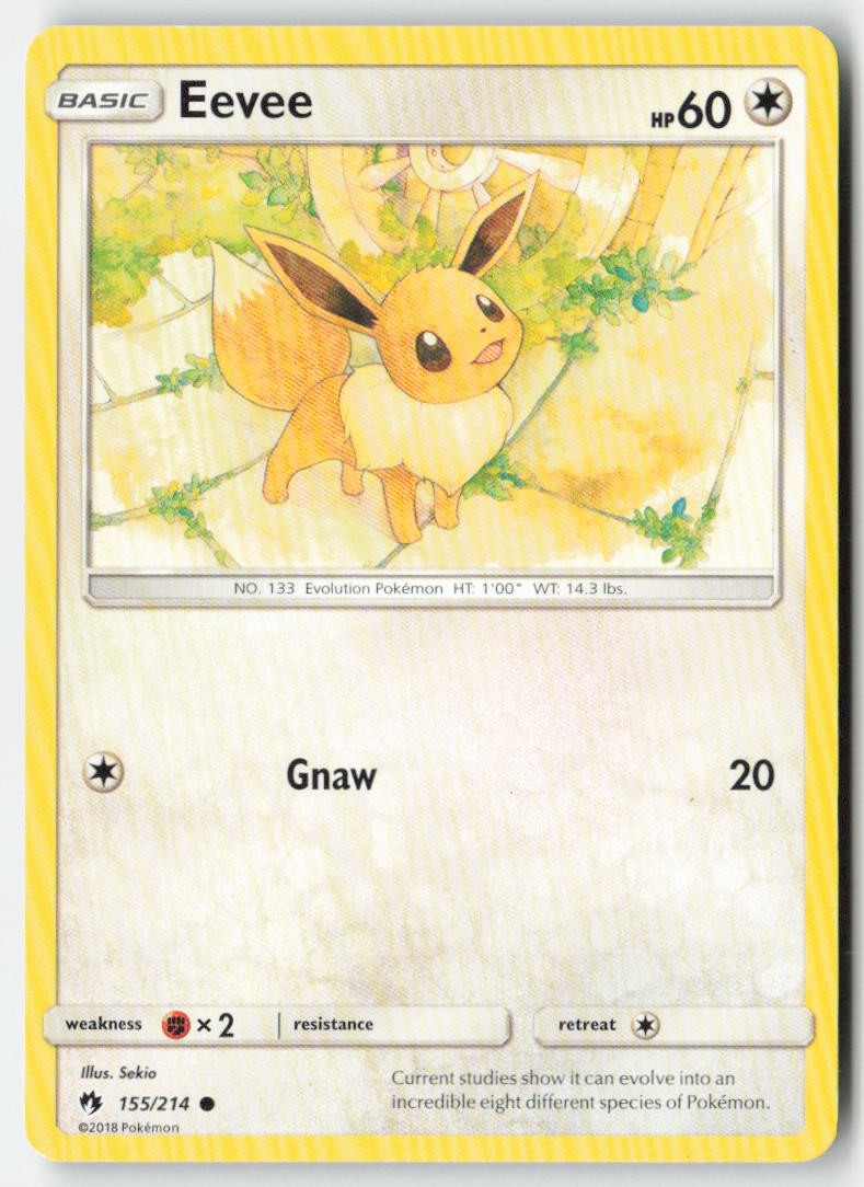 Eevee 155/214 Regular Lost Thunder Moderately Played