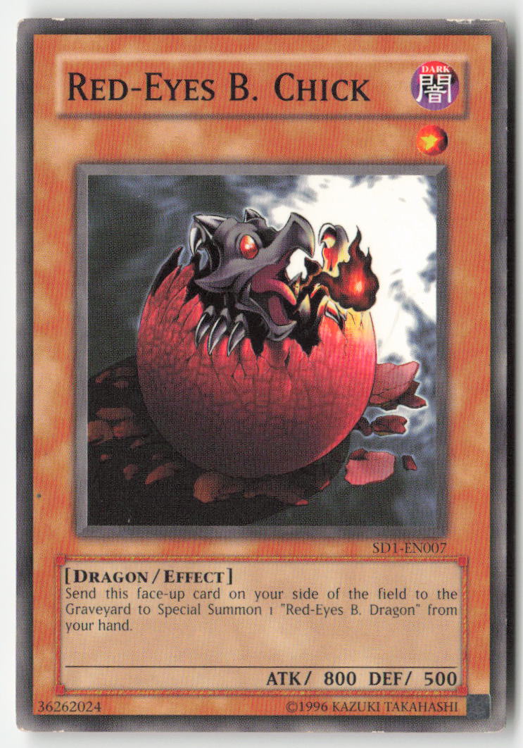 Red-Eyes B. Chick SD1-EN007 Unlimited Common Moderately Played, Front