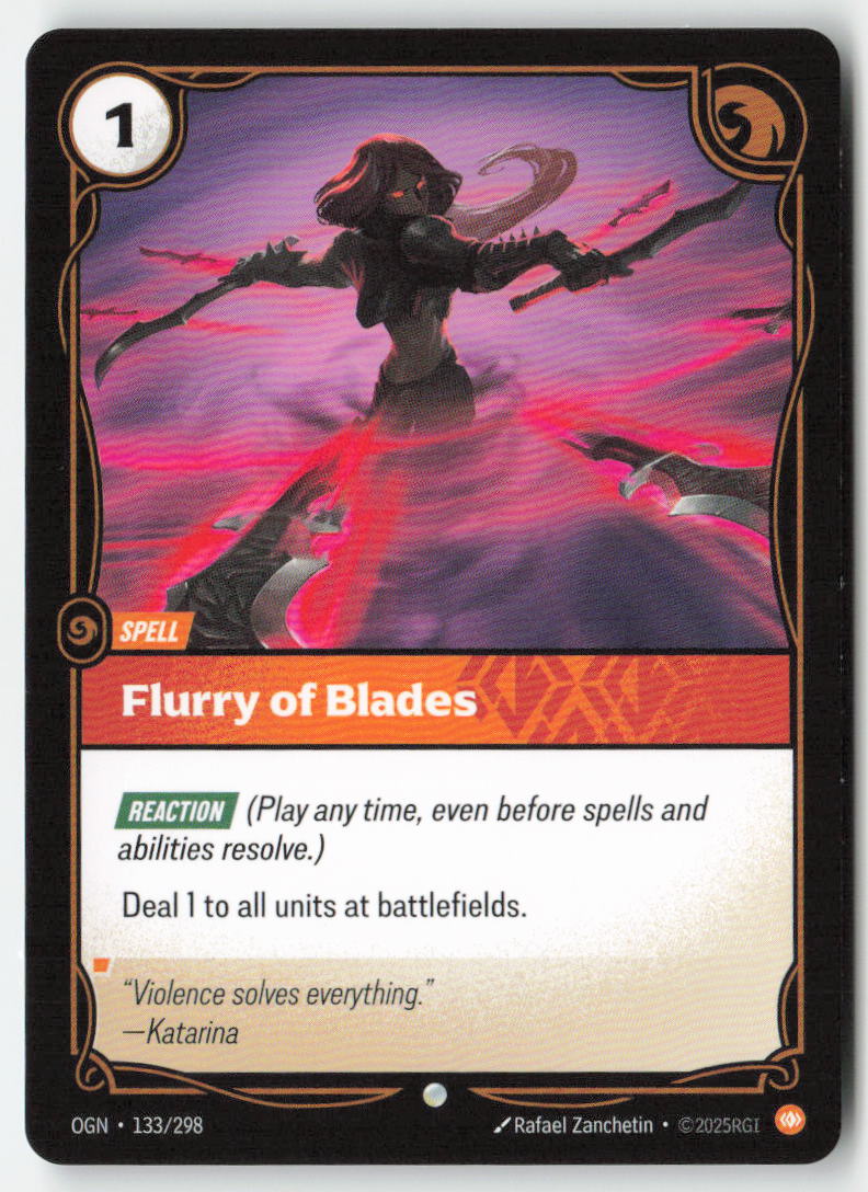 Flurry of Blades #133/298 - Origins - Riftbound - Common - Lightly Played