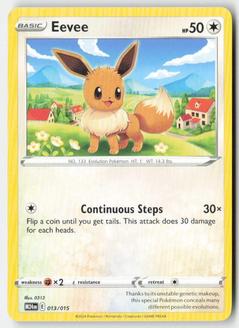 Eevee 13/15 Regular McDonald's Collection 2024 Moderately Played, Front