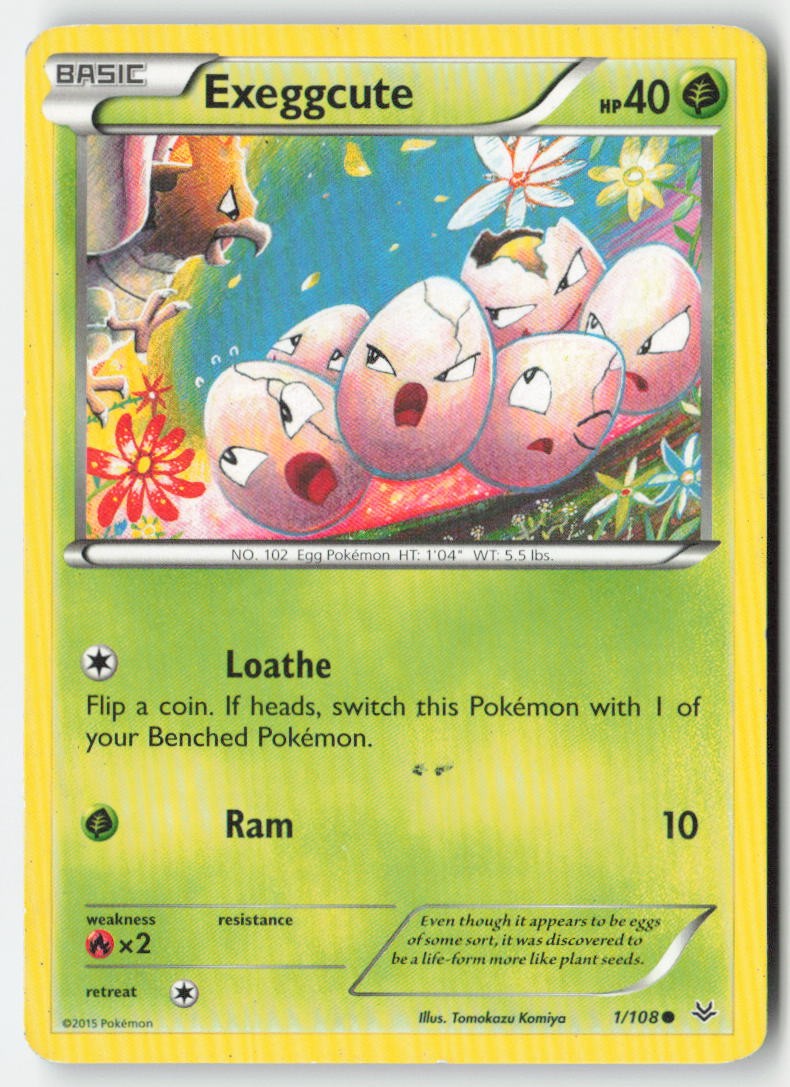 Exeggcute 1/108 Regular Roaring Skies Moderately Played, Front