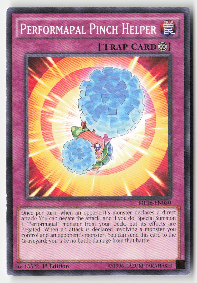 Performapal Pinch Helper MP16-EN030 1st Edition Common Moderately Played