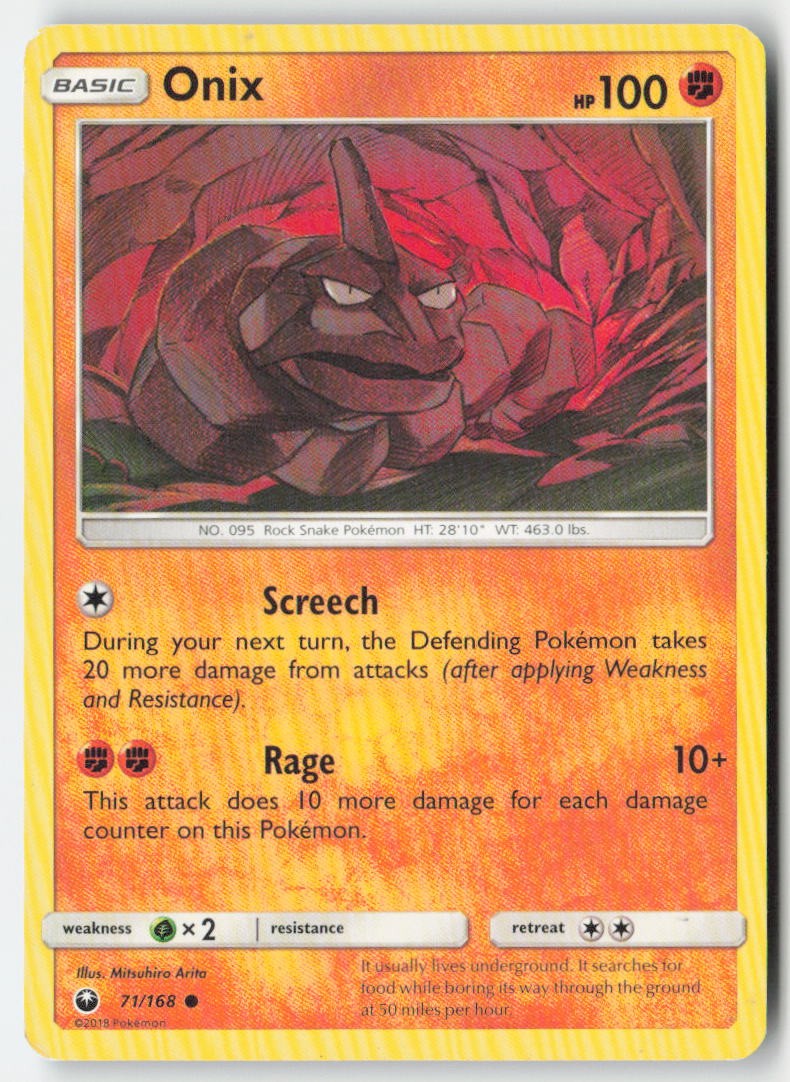 Onix 71/168 Regular Celestial Storm Moderately Played, Front