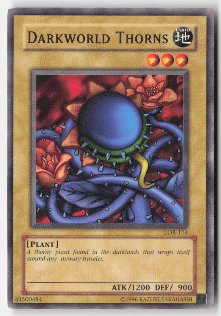 Darkworld Thorns LOB-114 Unlimited Common Moderately Played