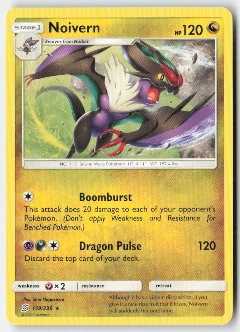 Noivern 159/236 Regular Unified Minds Moderately Played, Front
