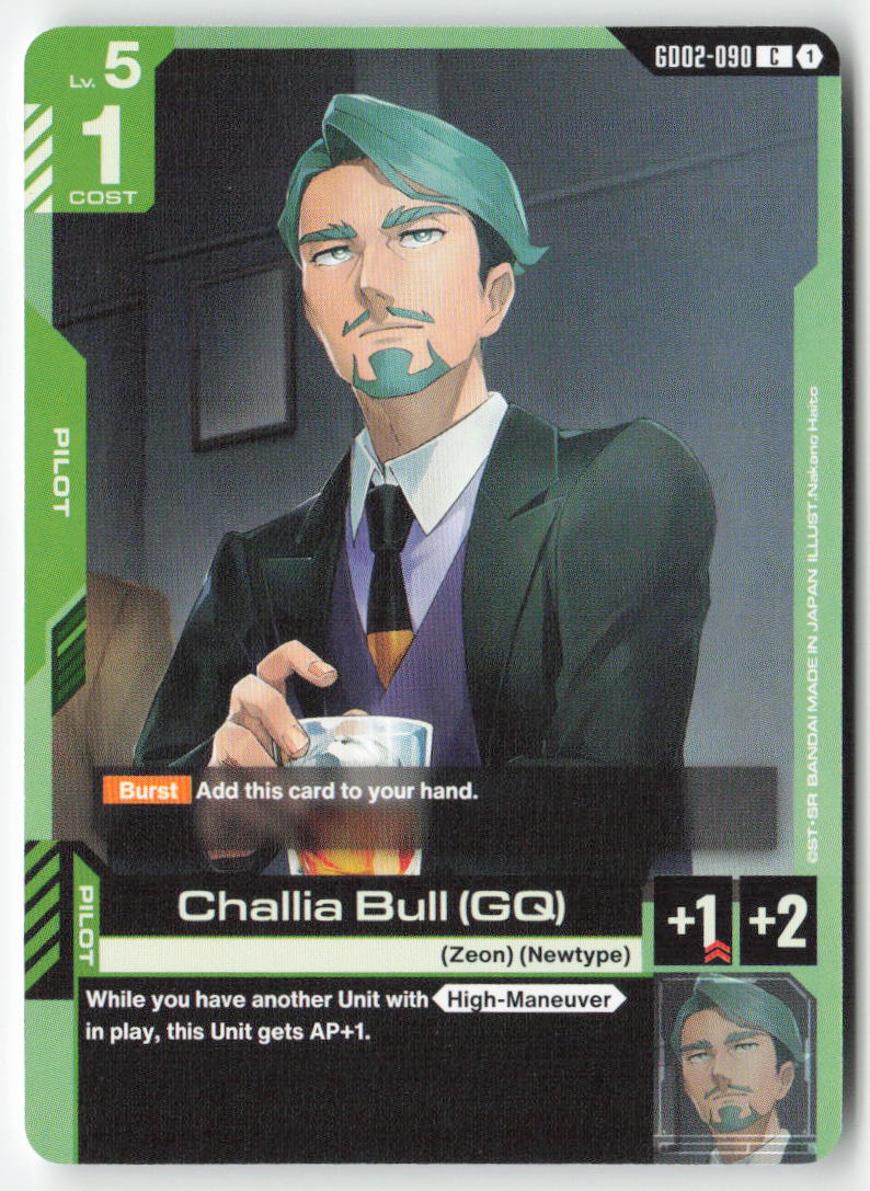 Challia Bull (GQ) GD02-090 Common Normal Lightly Played, Front