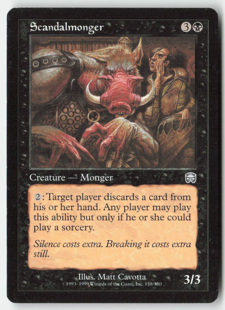 Scandalmonger MMQ 158 Uncommon Moderately Played, Front