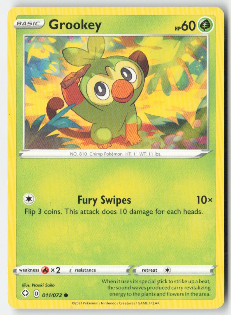 Grookey 11/72 Regular Shining Fates Moderately Played