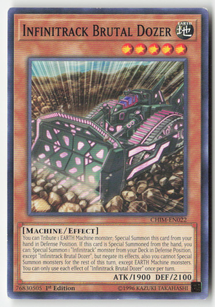 Infinitrack Brutal Dozer CHIM-EN022 1st Edition Common Moderately Played, Front