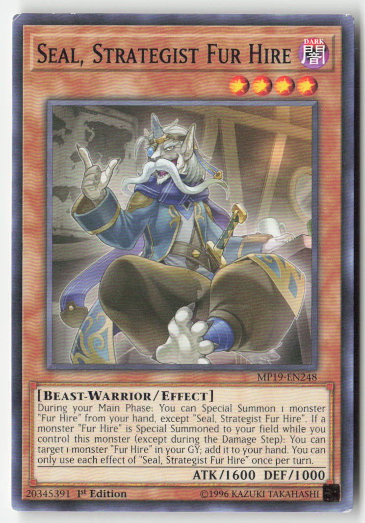 Seal, Strategist Fur Hire MP19-EN248 1st Edition Common Moderately Played, Front