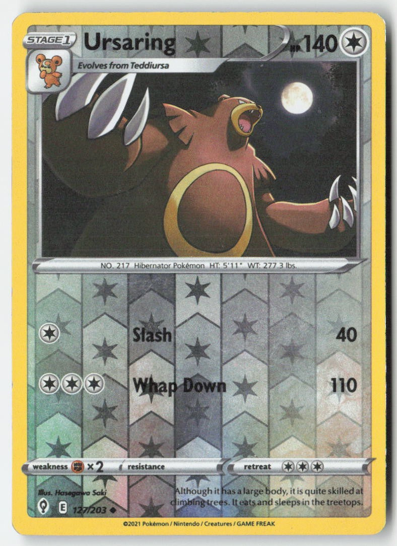 Ursaring 127/203 Reverse Holo Evolving Skies Moderately Played