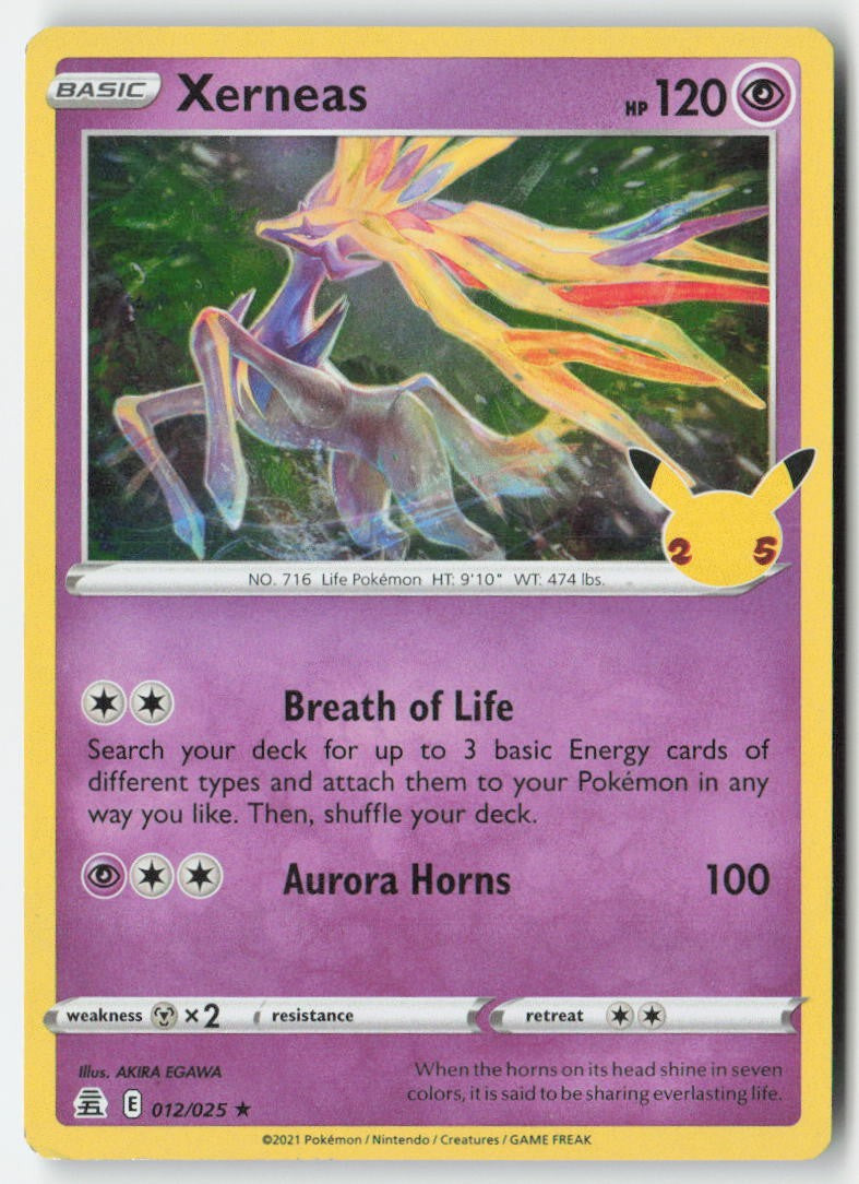 Xerneas 12/25 Holo Celebrations Moderately Played
