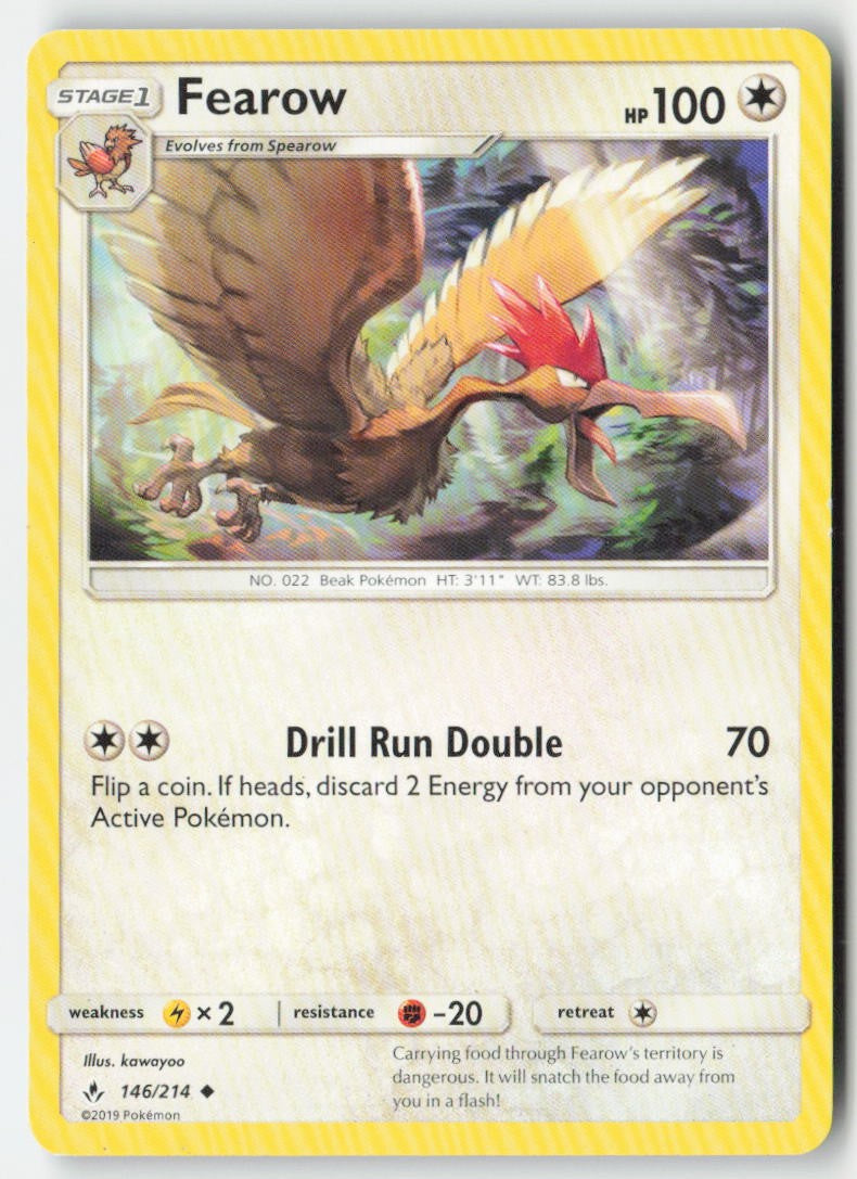 Fearow 146/214 Regular Unbroken Bonds Moderately Played