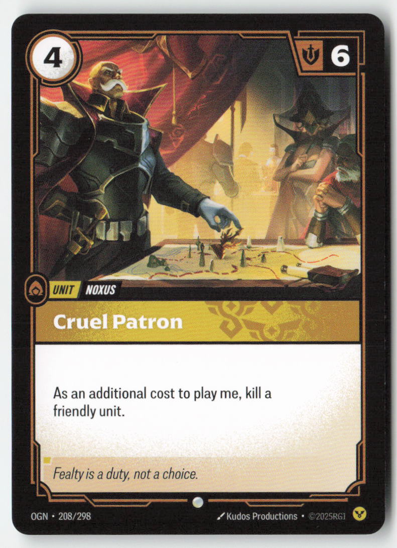 Cruel Patron #208/298 - Origins - Riftbound - Common - Lightly Played