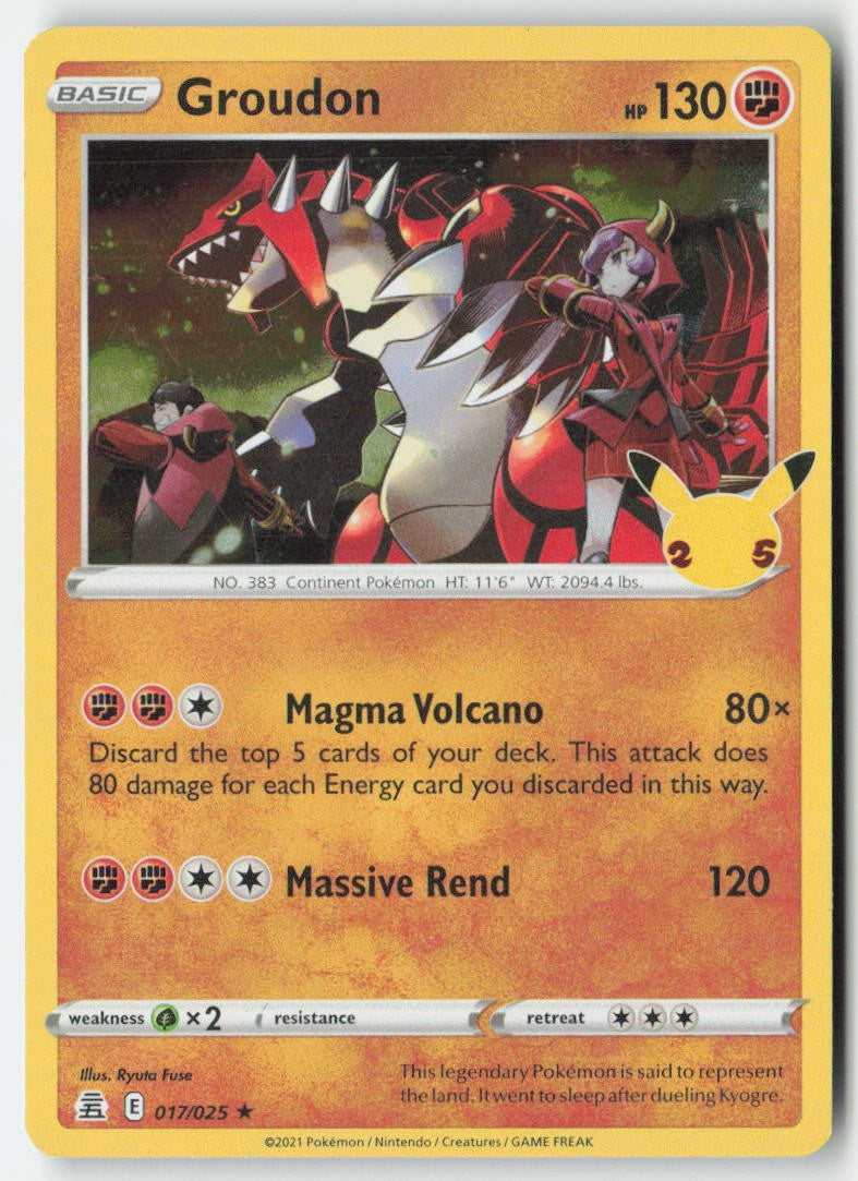 Groudon 17/25 Holo Celebrations Moderately Played
