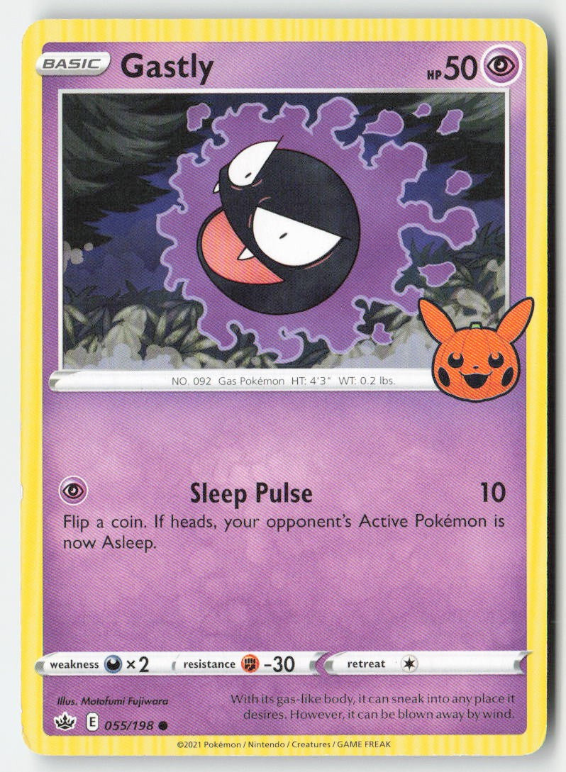 Gastly (Trick or Trade) 055/198 Regular Trick or Trade BOOster Bundle Moderately Played