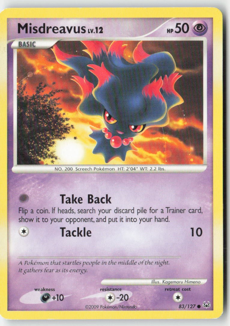 Misdreavus 83/127 Regular Platinum Moderately Played