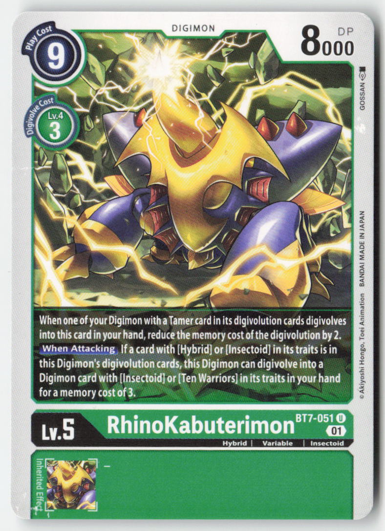 Rhinokabuterimon BT7-051 Normal Uncommon Near Mint
