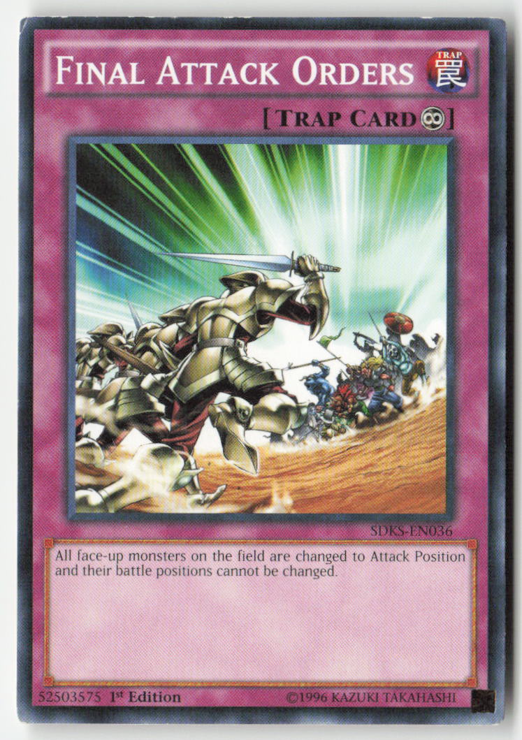 Final Attack Orders SDKS-EN036 1st Edition Common Moderately Played