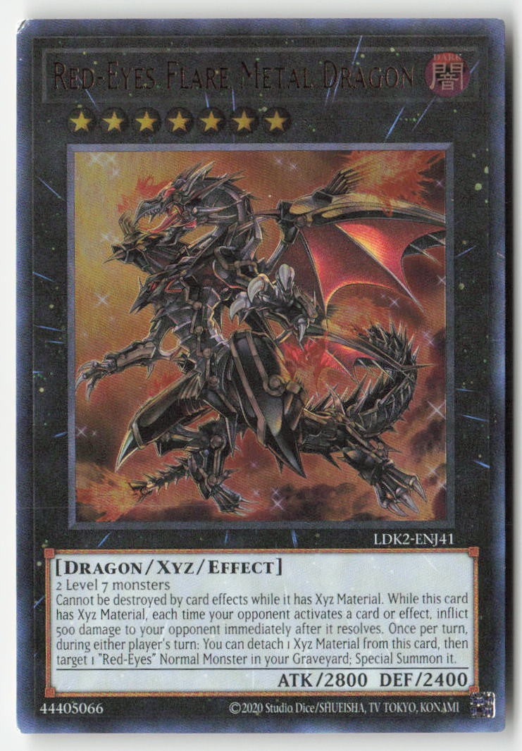 Red-Eyes Flare Metal Dragon (2020 Reprint) LDK2-ENJ41 Unlimited Ultra Rare Moderately Played