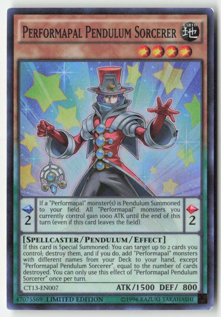 Performapal Pendulum Sorcerer CT13-EN007 Limited Edition Super Rare Moderately Played