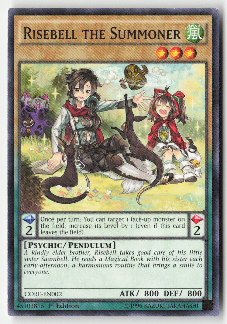 Risebell the Summoner CORE-EN002 1st Edition Common Moderately Played, Front