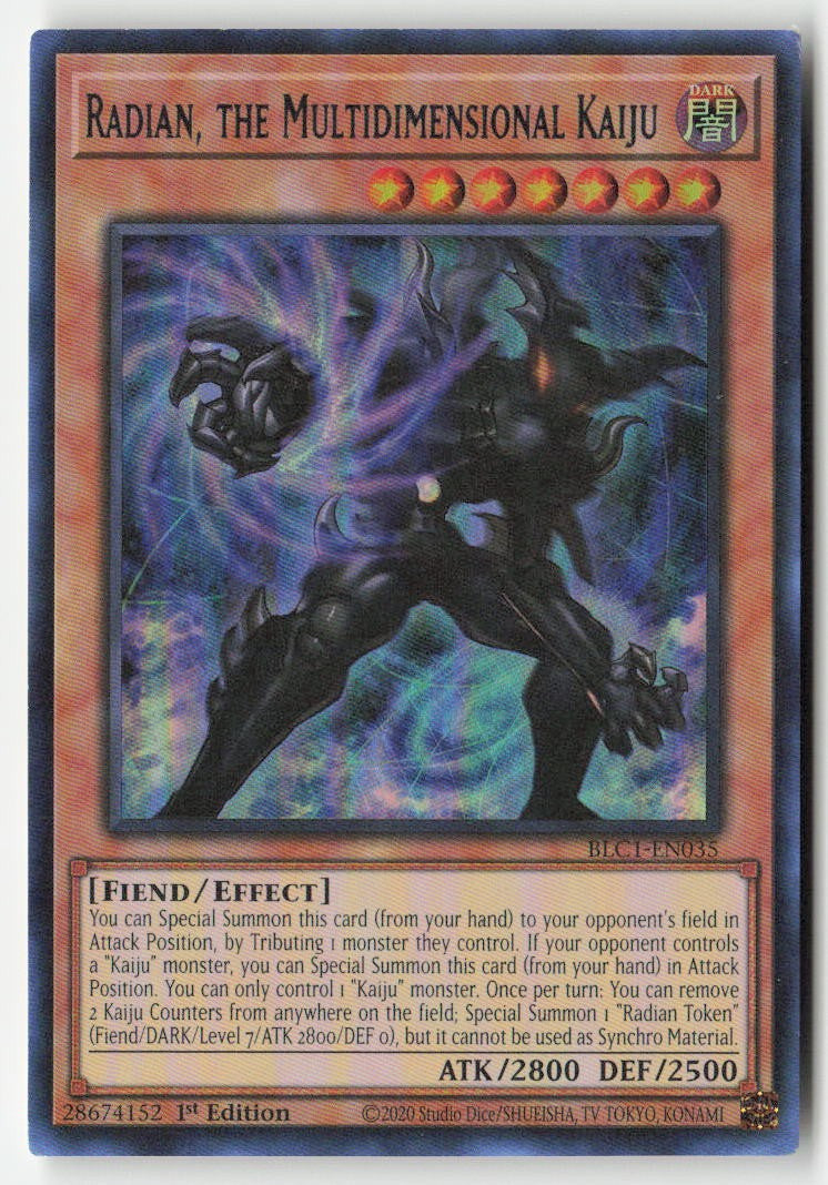 Radian, the Multidimensional Kaiju BLC1-EN035 1st Edition Ultra Rare Moderately Played