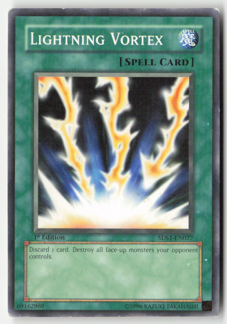 Lightning Vortex 5DS1-EN027 1st Edition Common Moderately Played, Front