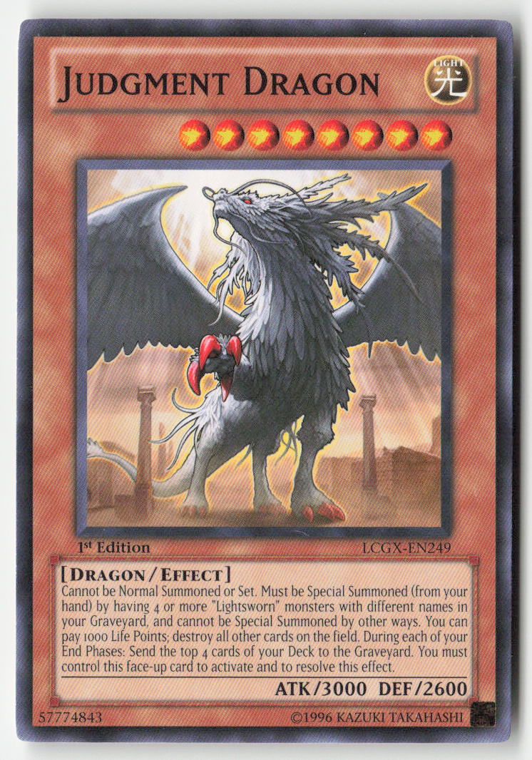 Judgment Dragon LCGX-EN249 1st Edition Common Moderately Played