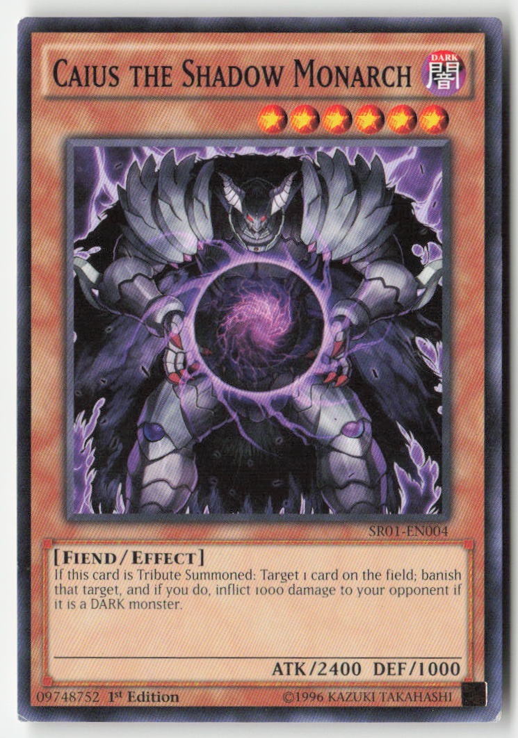 Caius the Shadow Monarch SR01-EN004 1st Edition Common Moderately Played, Front