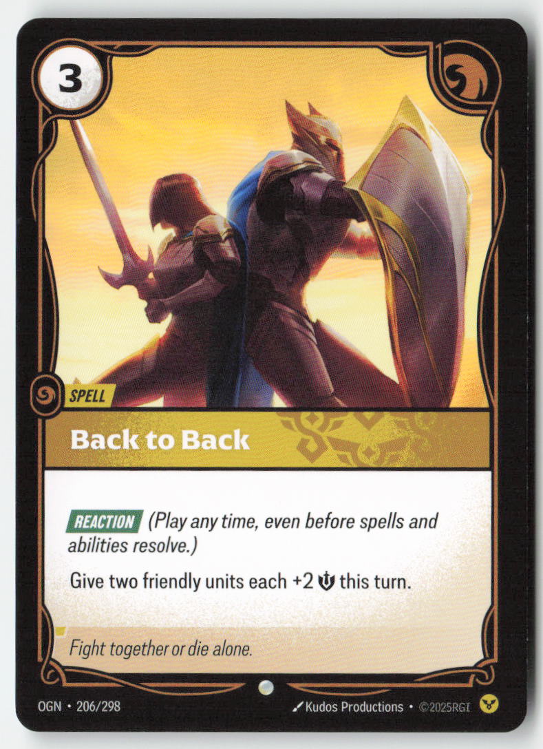 Back to Back #206/298 - Origins - Riftbound - Common - Lightly Played