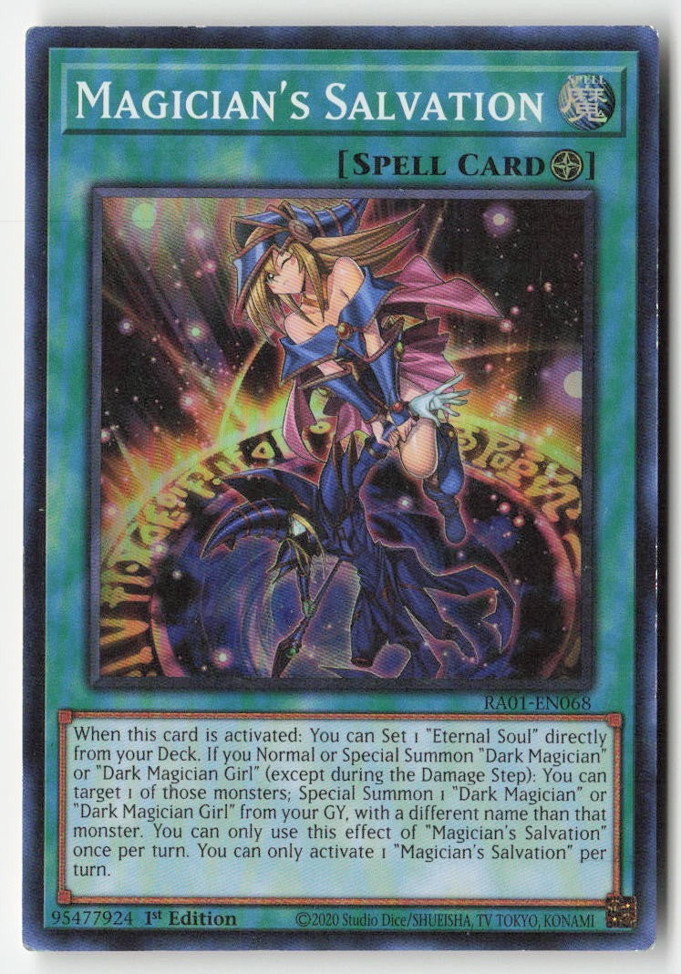 Magician's Salvation RA01-EN068 1st Edition Super Rare Moderately Played