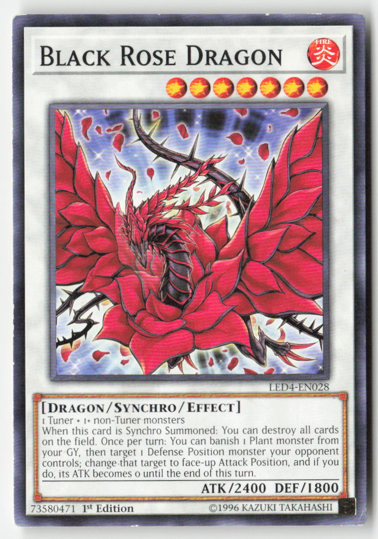 Black Rose Dragon LED4-EN028 1st Edition Common Moderately Played