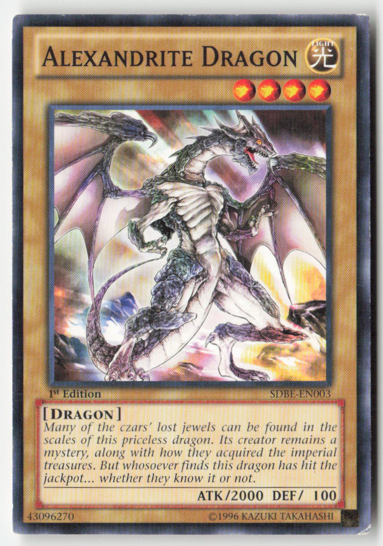 Alexandrite Dragon SDBE-EN003 1st Edition Common Moderately Played