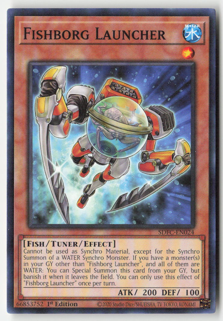 Fishborg Launcher SDFC-EN024 1st Edition Common Moderately Played, Front