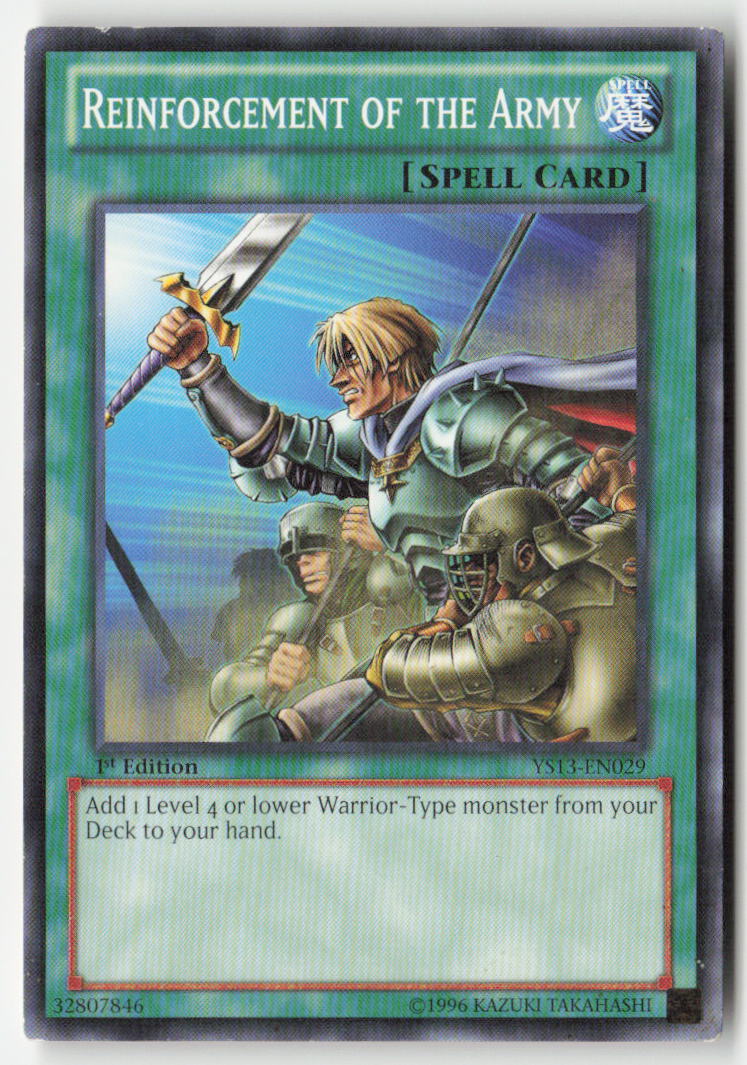 Reinforcement of the Army YS13-EN029 1st Edition Common Moderately Played