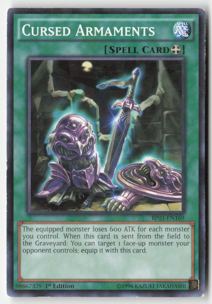Cursed Armaments BP03-EN169 1st Edition Shatterfoil Rare Moderately Played