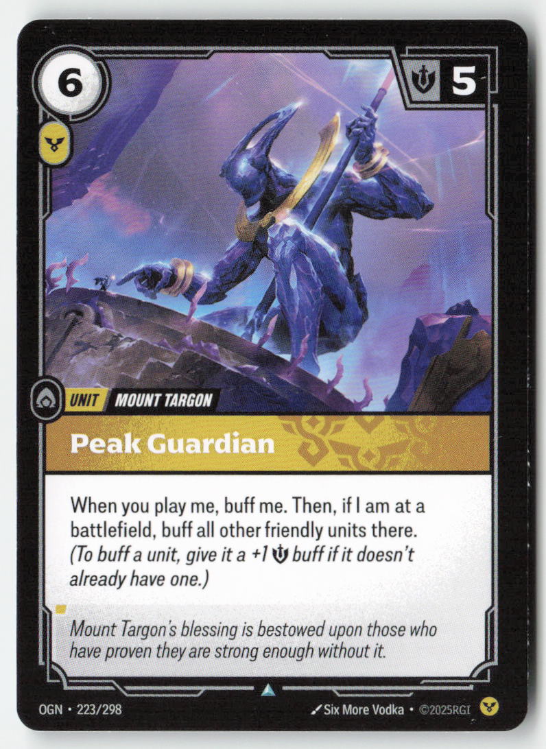 Peak Guardian #223/298 - Origins - Riftbound - Uncommon - Lightly Played