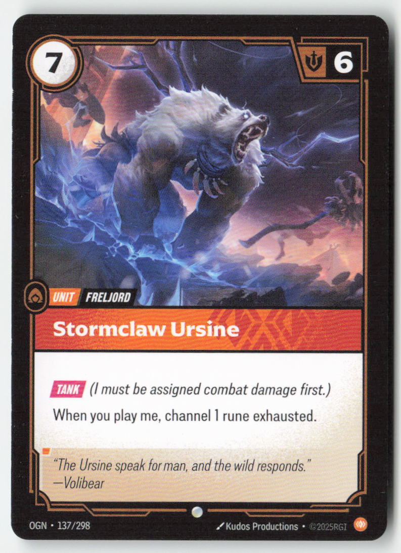 Stormclaw Ursine #137/298 - Origins - Riftbound - Common - Lightly Played