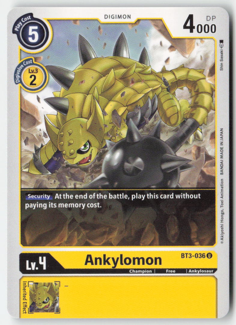 Ankylomon BT3-036 Normal Uncommon Near Mint, Front