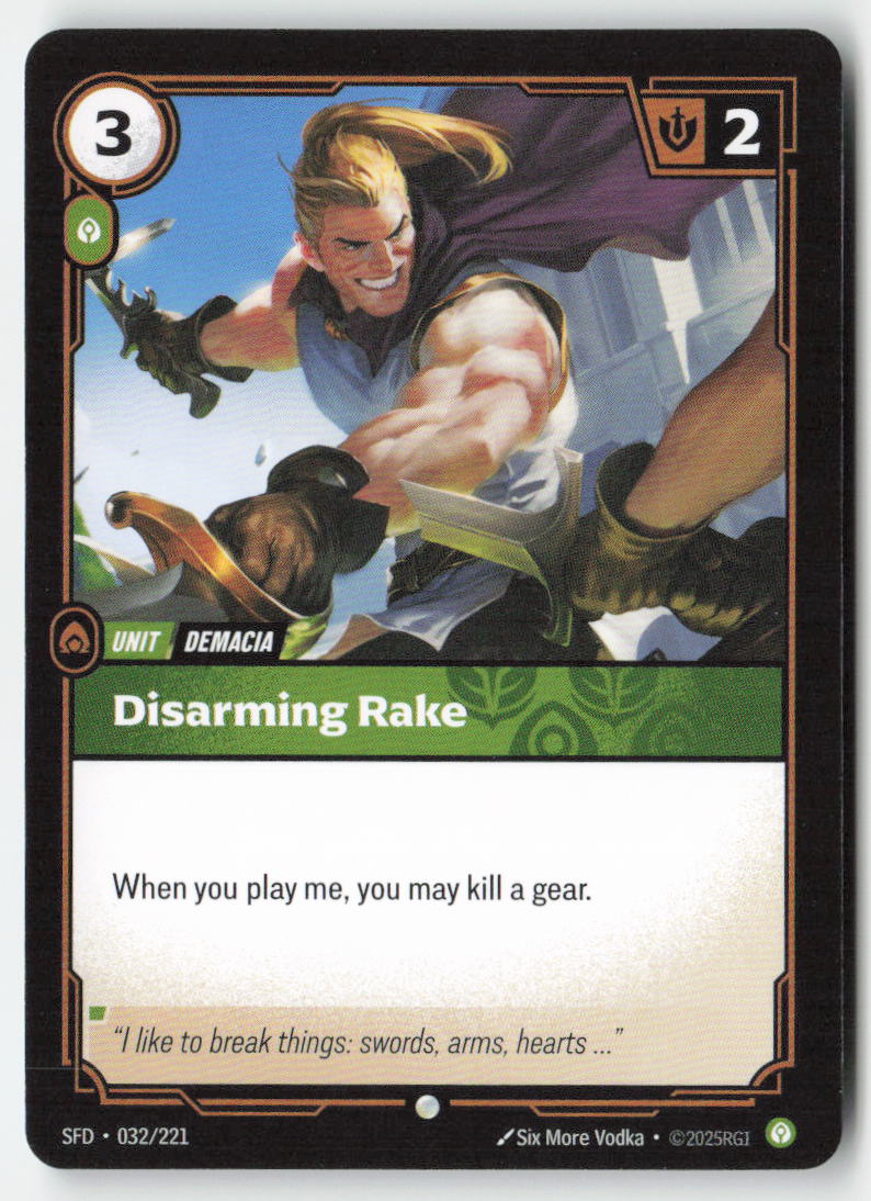 Disarming Rake #032/221 - Spiritforged - Riftbound - Common - Lightly Played