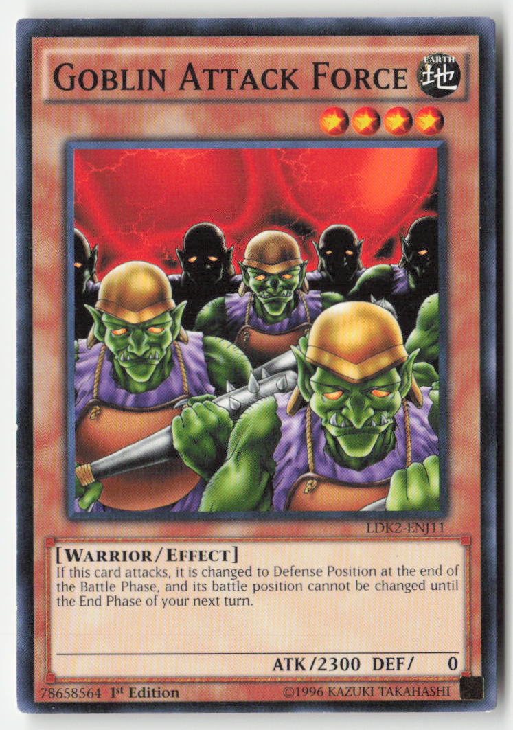 Goblin Attack Force LDK2-ENJ11 1st Edition Common Moderately Played, Front