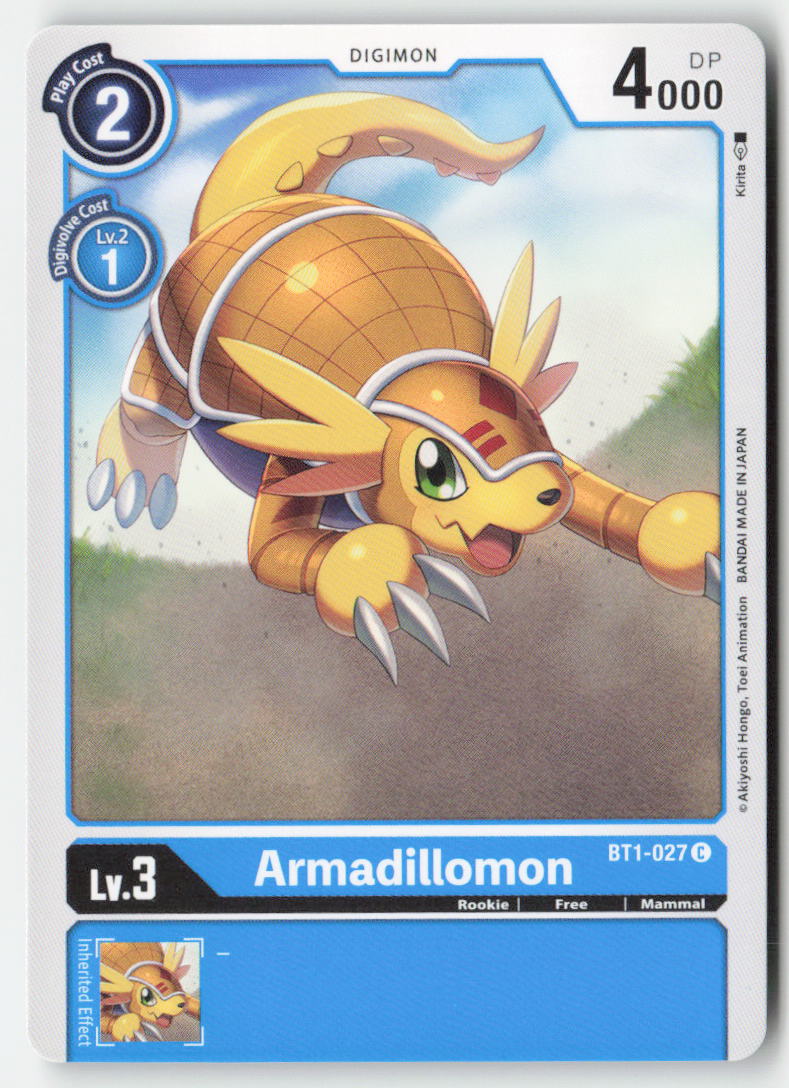 Armadillomon BT1-027 Normal Common Near Mint, Front