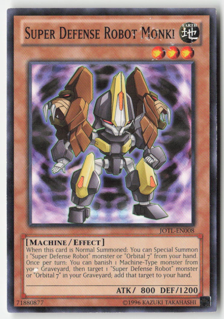 Super Defense Robot Monki JOTL-EN008 Unlimited Common Moderately Played, Front